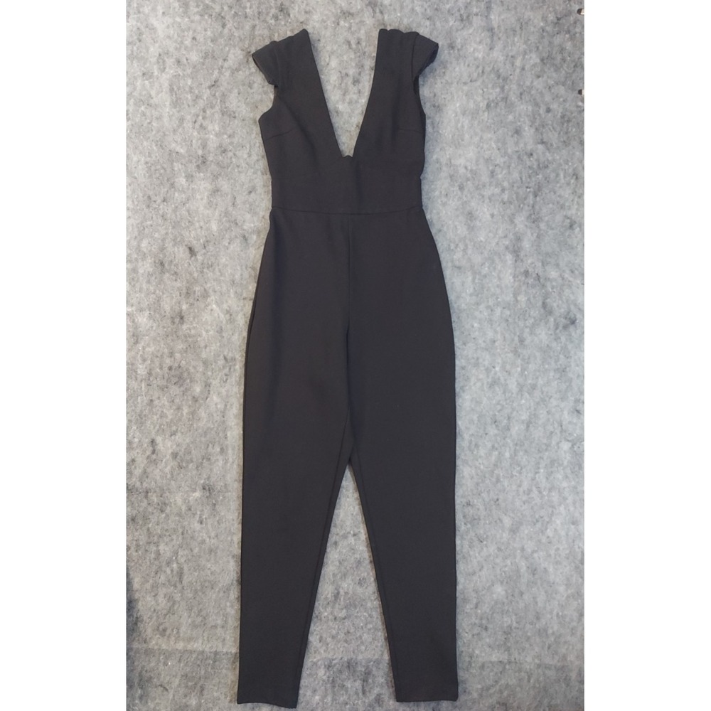 Lavish Alice Romper Jumpsuit Womens UK 6 Black Plunge Sleeveless Sexy Small